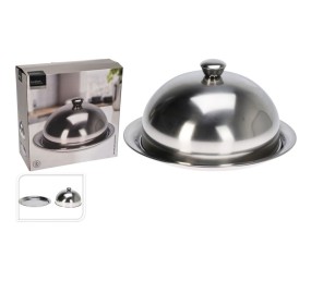 Servírovací podnos s víkem pr. 24 cm nerez
