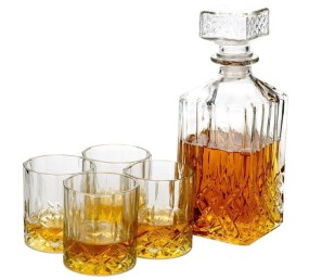 Whiskey set karafa + sklenice sada 5 ks křišťálové sklo, 0,9L